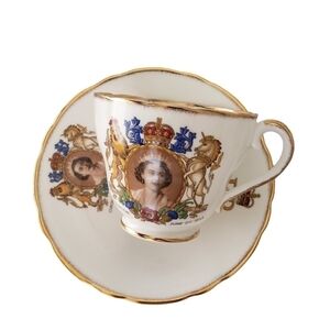 Adderley 1953 Queen Elizabeth II Coronation Bone China Tea Cup & Saucer Set
